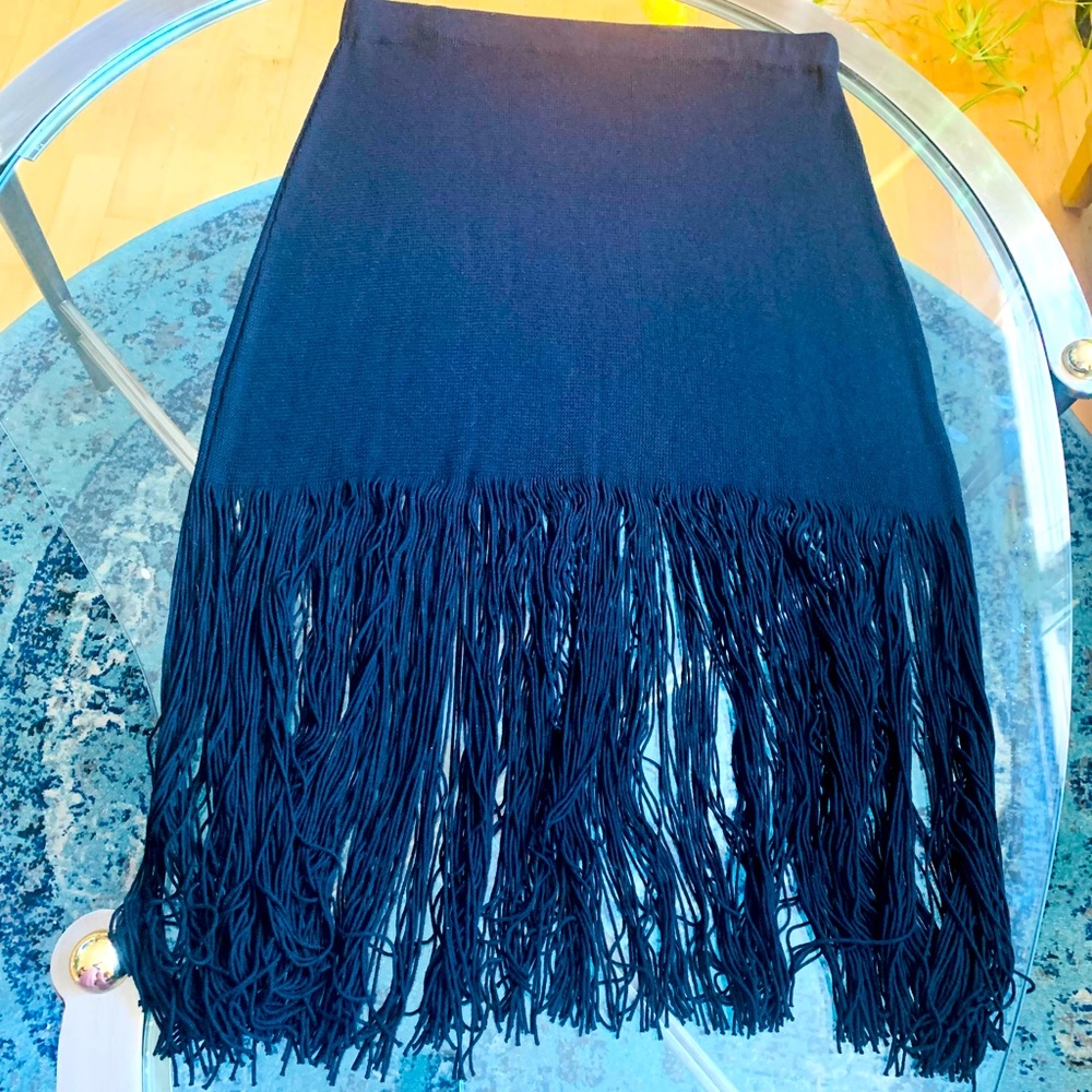 ✨ NIC + ZOE✨ Black Fringed Maxi Skirt